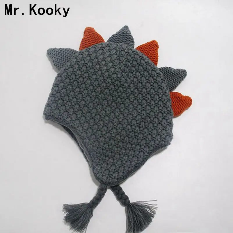 Kopen Mr. Maffe Leuke Dinosaurus Ontwerp Baby Jongen Meisje Gebreide Hoed Kids Kinderen Animal Beanie Cap Winter Warm Oorklepjes Mutsen Gift