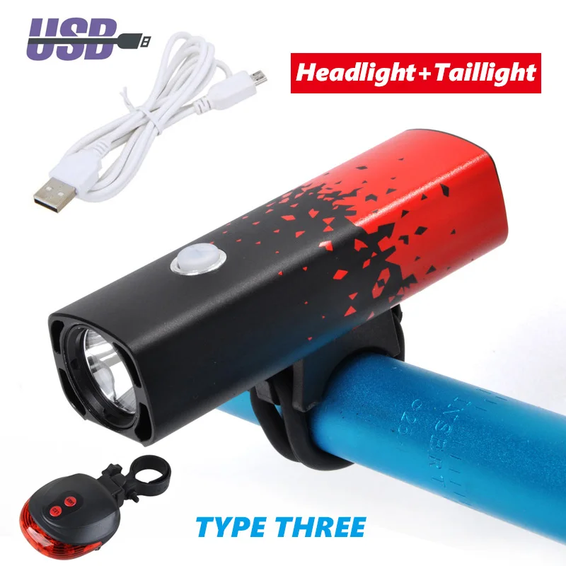 JoShock 15000лм T6 светодиодный водонепроницаемый велосипедный светильник передняя фара для велосипеда наружный 5 режимов головной светильник USB Перезаряжаемый задний светильник - Цвет: TYPE THREE
