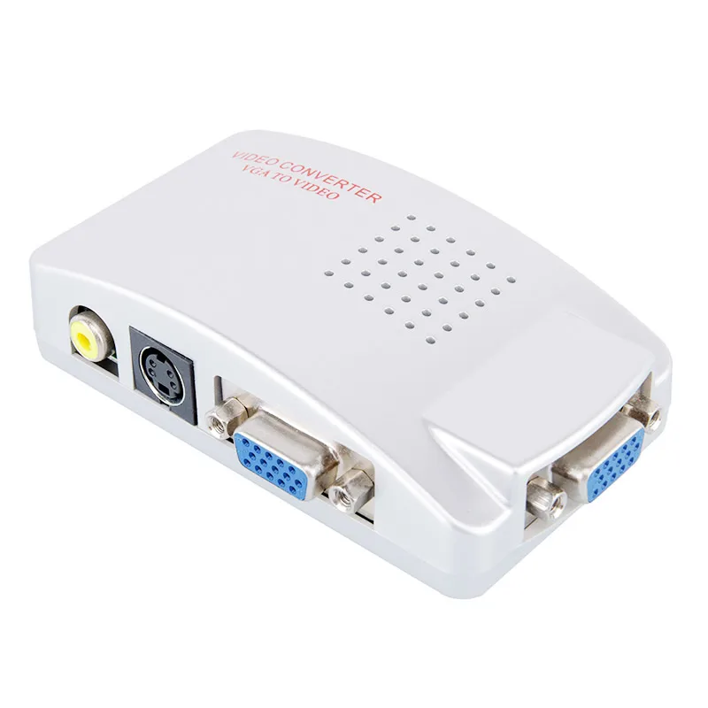 

Mini VGA to AV Connector Signal Adapter Converter Video Switch Box Composite for Computer Laptop PC PAL VGA to TV AV RCA