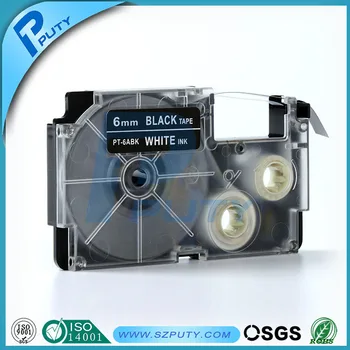

10 packs 6mm White on Black XR-6ABK compatible label tapes for label printers