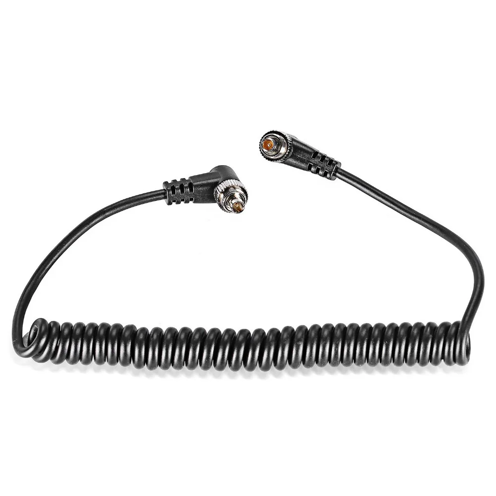 Neewer Male Male 14 inch/35.5cm PC Sync Coiled Cable Cord with Screw