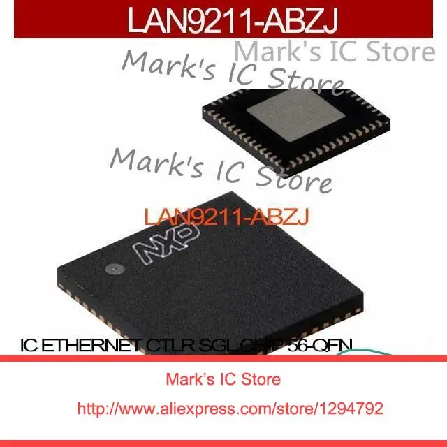 

LAN9211-ABZJ IC ETHERNET CTLR SGL CHIP 56-QFN LAN9211-AB 9211 LAN9211 9211 LAN921 9211
