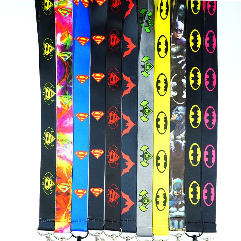 

DC Newest Superhero Batman Superman Neck Strap Lanyards ID badge holder keychain Mobile Phone Straps Cosplay accessories Gift