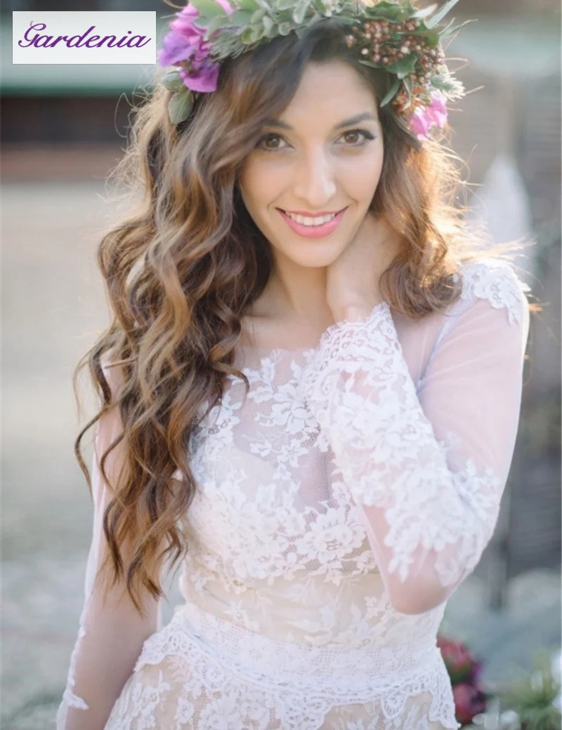 long sleeve flowy lace dress