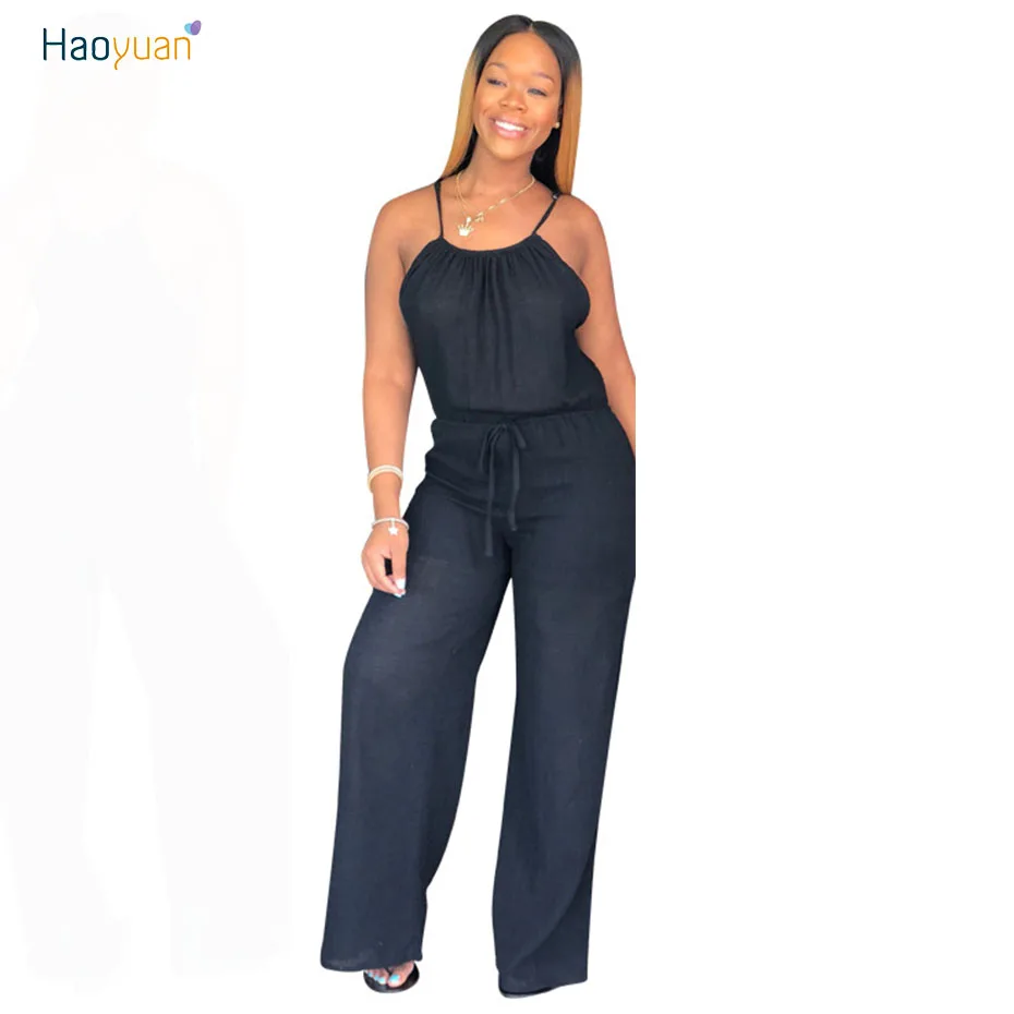Buy HAOYUAN Plus Size Sexy Jumpsuits Women Overalls Spaghetti Strap Sleeveless