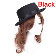 Мужская и женская винтажная шляпа-канотье с широкими полями, фетровая шляпа Трилби с плоским верхом