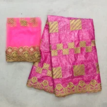 Базен brode getzner парча в Гвинейском стиле африканская ткань хорошего качества ткань Стразы Кружева Базен brode высокое качество 5+ 2 ярдов/комплект KFZ-1