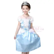 New 2016 Girls Cinderella Princess Dress Kids Girl Movie cosplay costume custom Fairy Tail Dress fancy