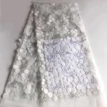 

Applique african lace fabric pretty white lace fabric gold line bridal party/wedding dress lace fabric nigerian lace for women