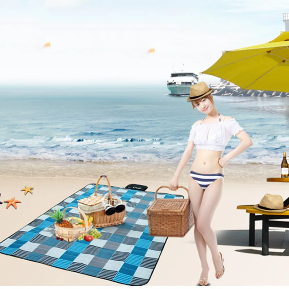 

Wind Tour Beach Camping Mat 5 Colors Waterproof Outdoor Picnic Pad Baby Climb Ground Plaid Moistureproof Blanket 2*1.5m
