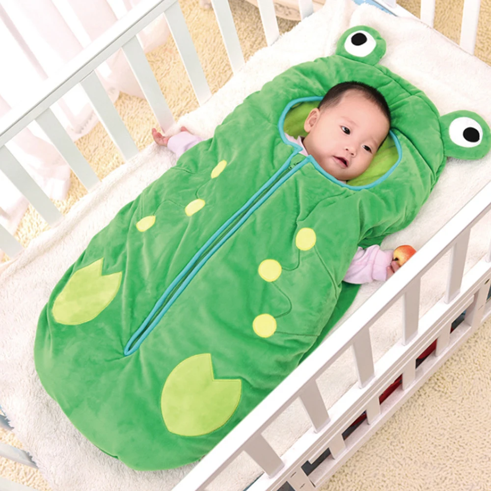 

Baby Sleeping Bag Envelope For Baby Footmuff Winter Sleep Bag Frog Pattern Cute Anti Tipi Zipper Design Newborn Baby Sleepsacks