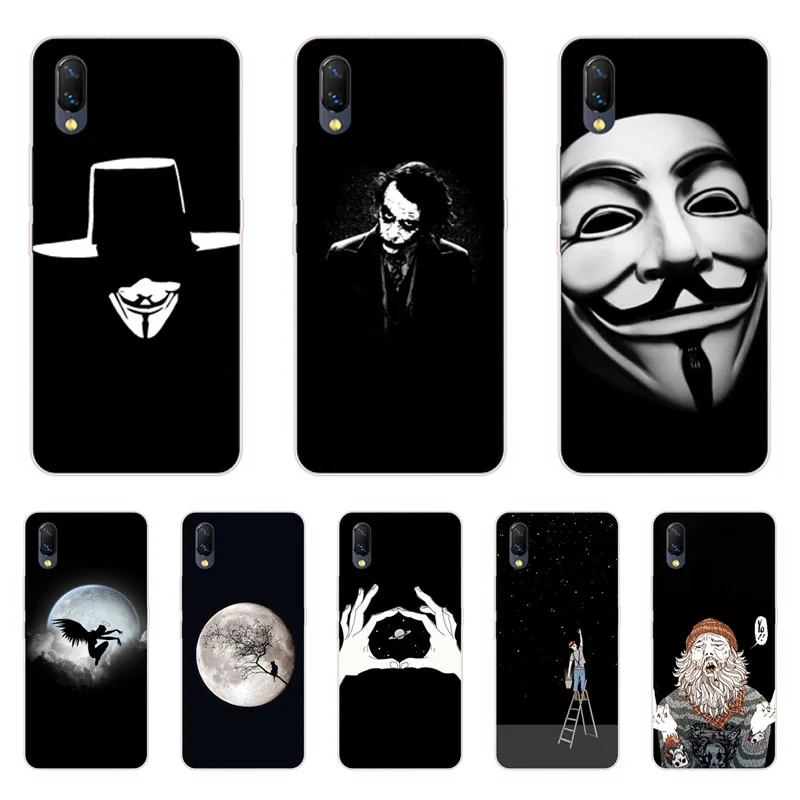 for vivo nex s Case Silicon Black graffiti Painting Soft TPU Back Cover Protect Phone cases shell |