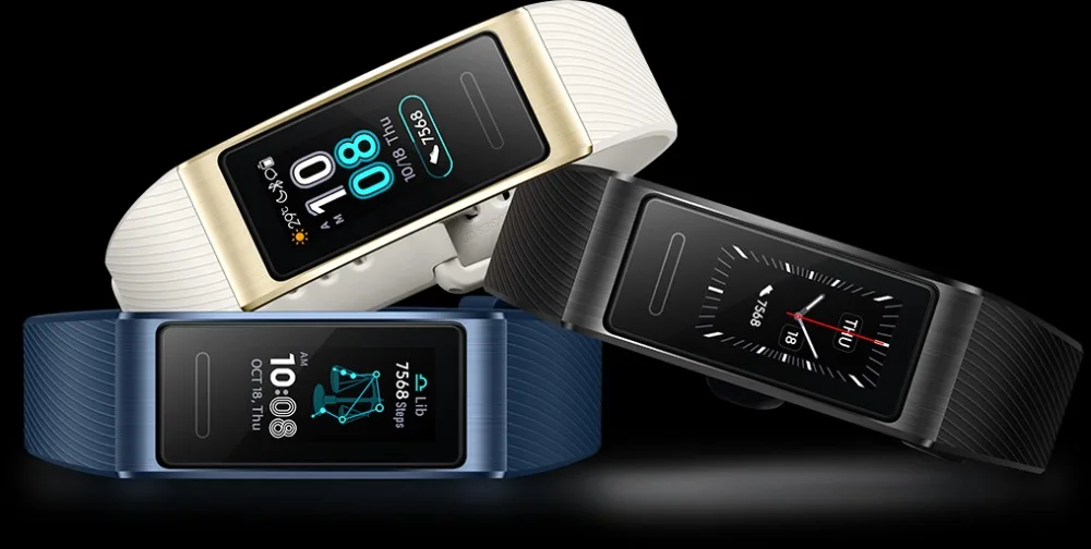 Смарт браслет Huawei Band 3 Pro с металлическим корпусом полноцветный Amoled дисплей