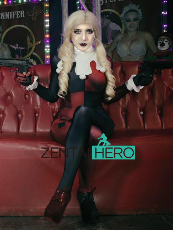 Free Shipping 3D Printed DC Comics Harley Quinn Costume Superhero Cosplay Super Villain Catsuits 20