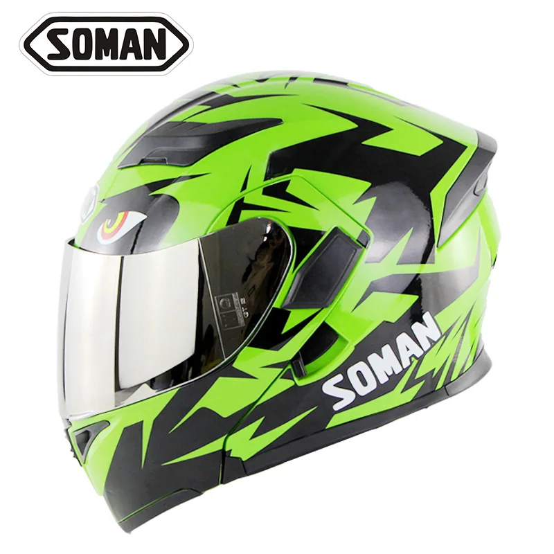 

Motorcycle Flip up Helmets With Replaceable outer visors Model K5 Double Lens Motorbike Capacetes DOT Approval Soman 955 SkyEye