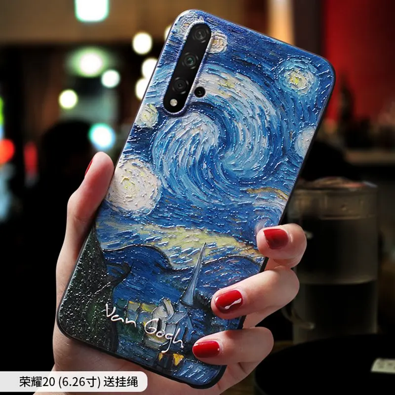 

Honor20 Vintage starry night oil painting Relief case For Huawei HONOR 20 PRO HONOR 20 20i case cover