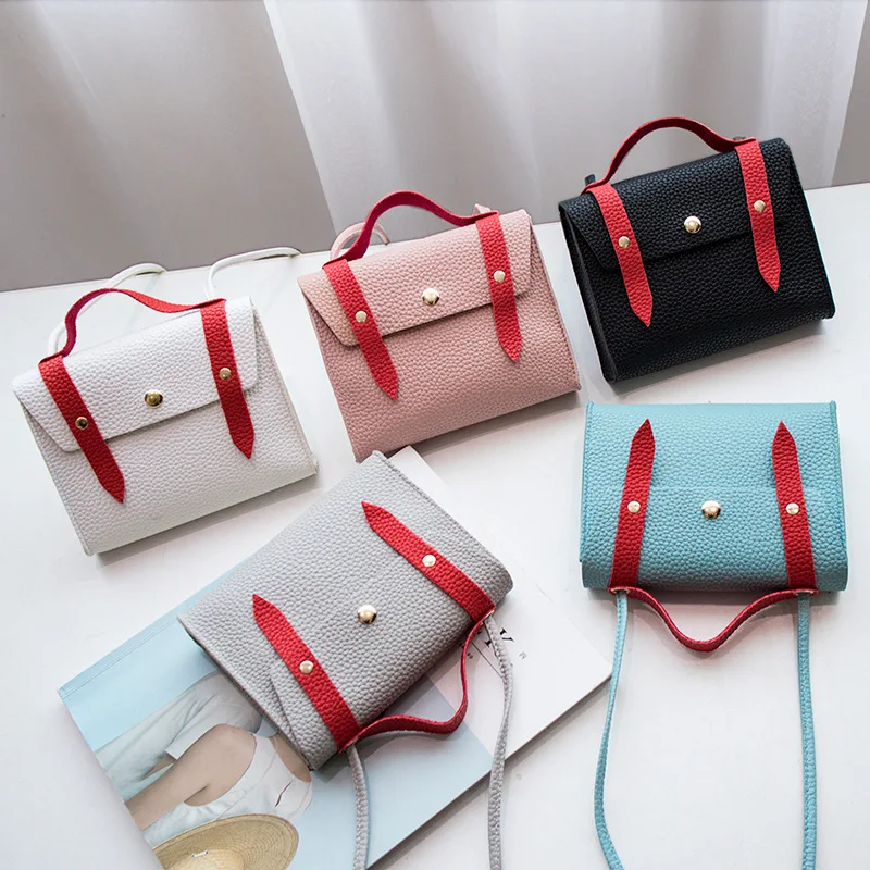 

Small bag 2019 latest PU casual mini lychee girl cute sweet shoulder high quality square fashion exquisite Messenger bag