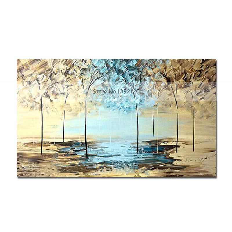 

100% Hand Painted High Quality Modern Abstract ColorfulTree Fine Artwork Pictures Handmade Calligraphy Oil Painting on Canvas