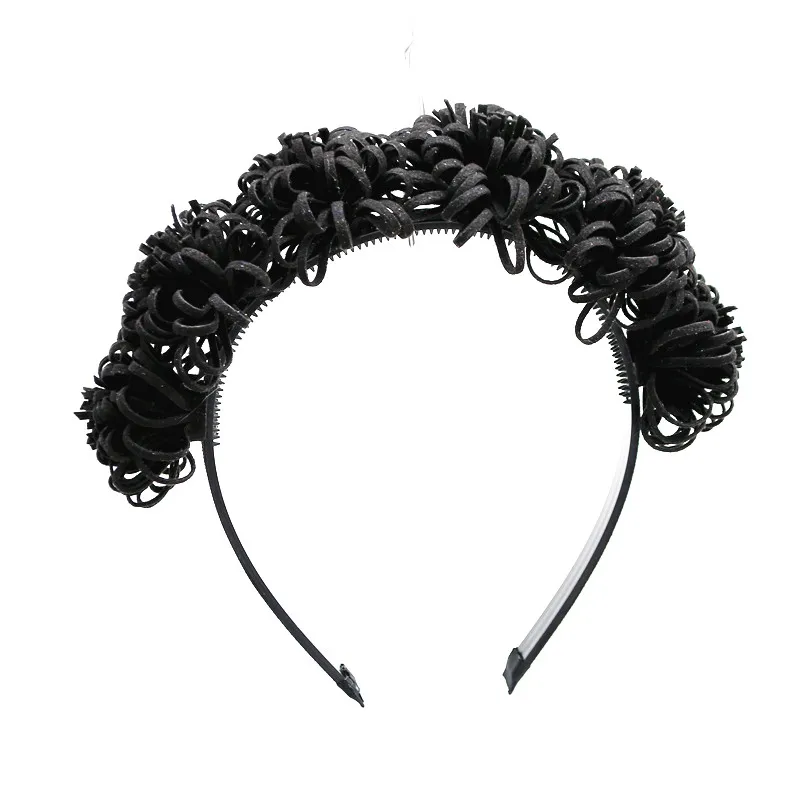 2018 г. модные замшевые tessal цветок полный Глава hairband дети мода аксессуары для волос полосе с коликами зубы