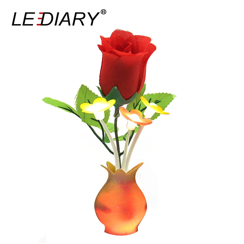 

LEDIARY LED Colorful Night Light LED Light Sensor Control Romantic Love Rose Light US Plug Baby Bedside110-240v for Decoration