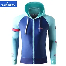 SABOLAY, сдельный мужской Эластичный Быстросохнущий пляжный купальный костюм для серфинга, пальто на молнии, с капюшоном, для серфинга, для плавания, рашгарды, костюмы, куртка, защита от ультрафиолета