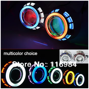

2pcs x 3inch Projector Lens CCFL Double Angel Eyes 35W HID Bi-xenon Double Headlight For H1 H3 H7 H11 9005 9006