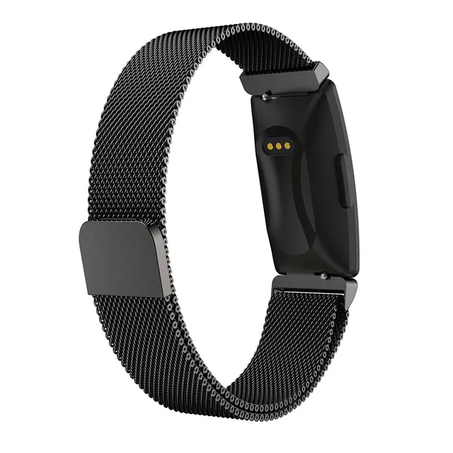 Ремешок для часов для Fitbit Inspire HR Activity Tracker Milanese магнитный ремешок из нержавеющей стали сменный ремешок для часов - Цвет: Черный