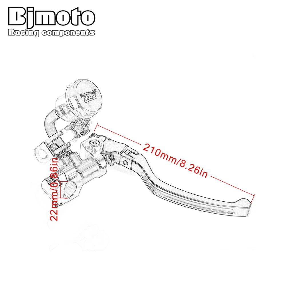 BJMOTO Moto скутер передний тормозной насос рычаг для 400c. c. До 1000 с. с. Спортивный уличный Байк 7/" 22 мм руль гидравлический тормоз