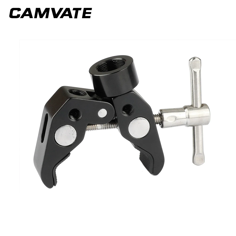 CAMVATE многоцелевой Супер Краб зажим с 1/4 &quotПапа до 5/8&quot Женский Thumbscrew адаптер