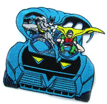 

3.5" Batman and Robin Figures in the Batmobile Marvel Comics TV Movie Uniform punk rockabilly applique iron on patch
