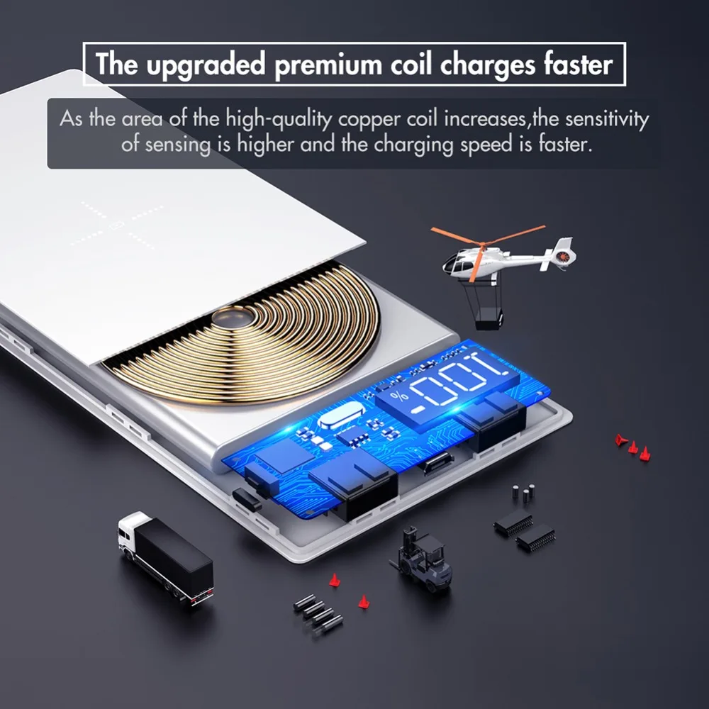 QI Wireless Charger Power Bank 20000mAh For Xiaomi Mi 2 Quick Charge 2A PowerBank wireless Charger For iPhone External Battery QI Wireless Charger Power Bank 20000mAh For Xiaomi Mi 2 Quick Charge 2A PowerBank wireless Charger For iPhone External Battery