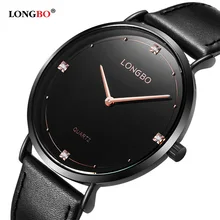 Fashion LONGBO Luxury Brand Diamonds Elegant Men Ladies Dress Wristwatches Analog Quartz Watch Casual Leather Couple Watch