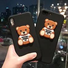 

3D Cute Cartoon Animal For iphone X Phone Back Cover Soft Silicone Toy Bear Case Cover For iphone 6 6s 7 8 Plus Phone Case