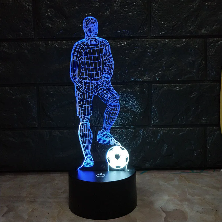 كرة القدم 3D أنيق مصباح اللمس استشعار لكرة القدم على شكل 3D ضوء ل لكرة القدم الرياضة المشجعين أفضل هدية 7 تغيير لون الإضاءة