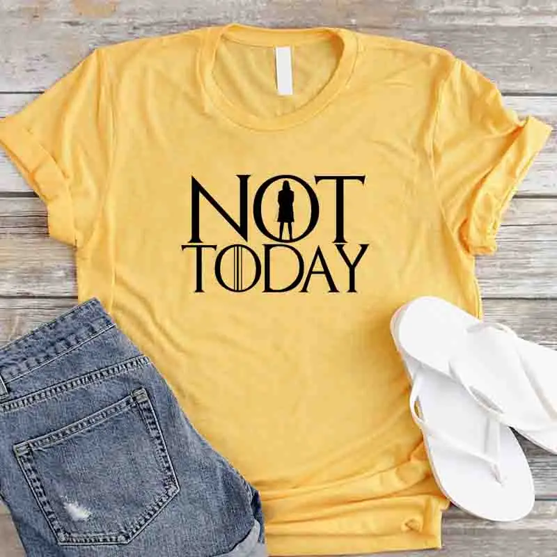 Dracarys Arya Stark Not Today футболка Хлопковая женская Harajuku Kawaii с коротким рукавом футболки