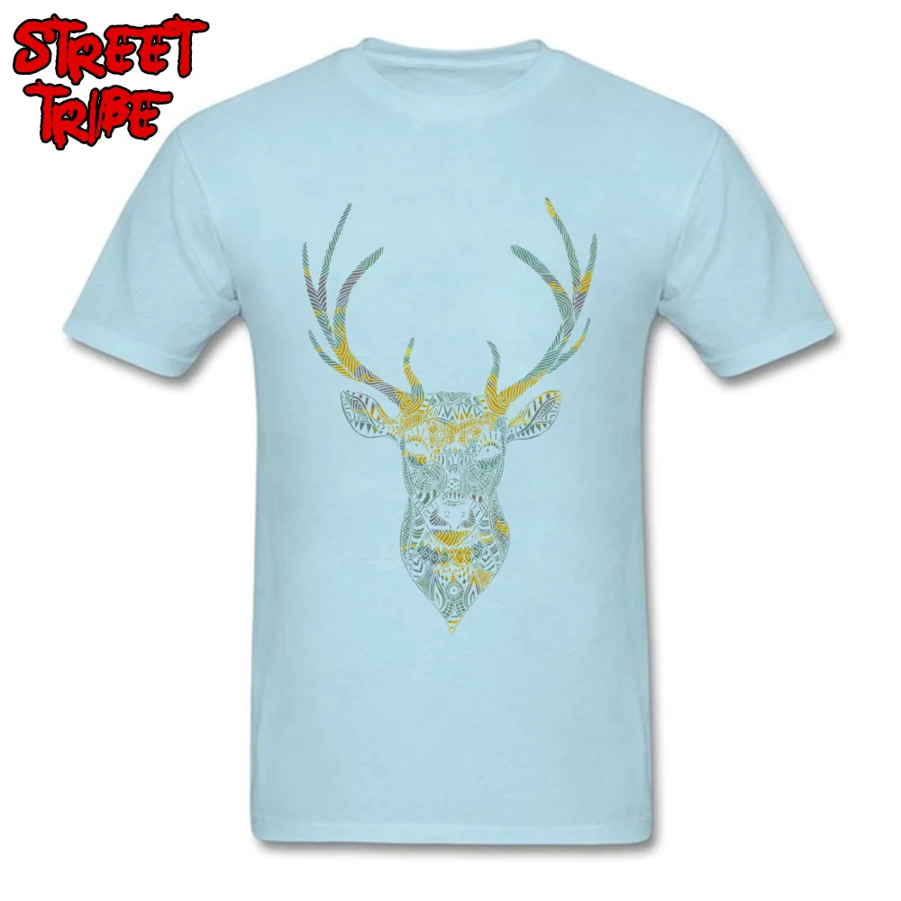 Deer Elusive Tops & Tees Funky Round Collar 3D Printed Short Sleeve Pure Cotton Student T-shirts Simple Style Tshirts Deer Elusive light