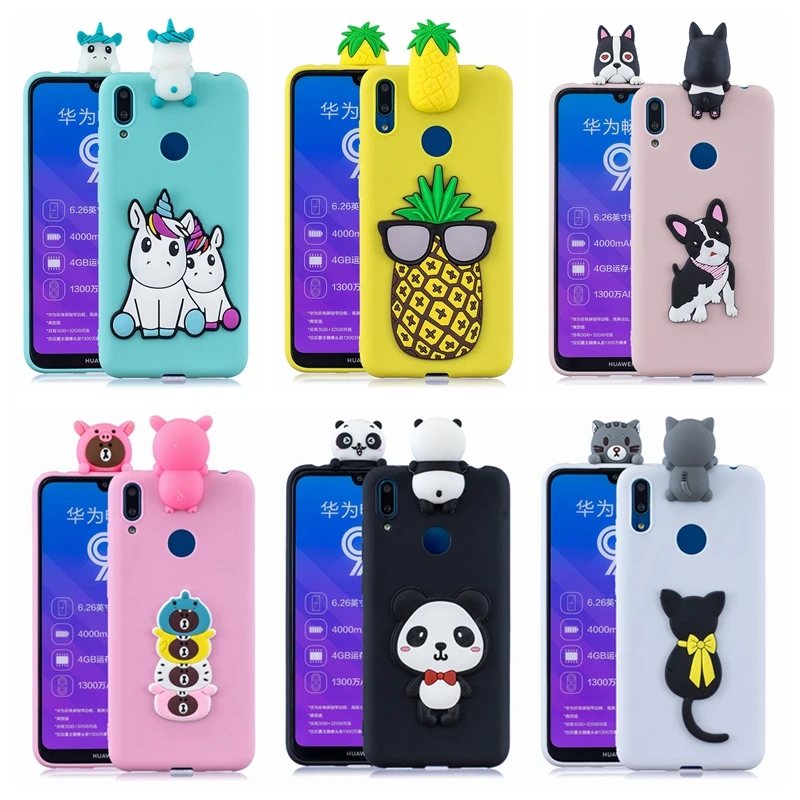 

etui Huawei Y6 Y7 Prime 2019 Case Cover Y6 Y7 Y9 Cute DIY 3D Dog Unicorn Panda Silicone Case for Funda Huawei Y6 Y7 Y9 2019 Case