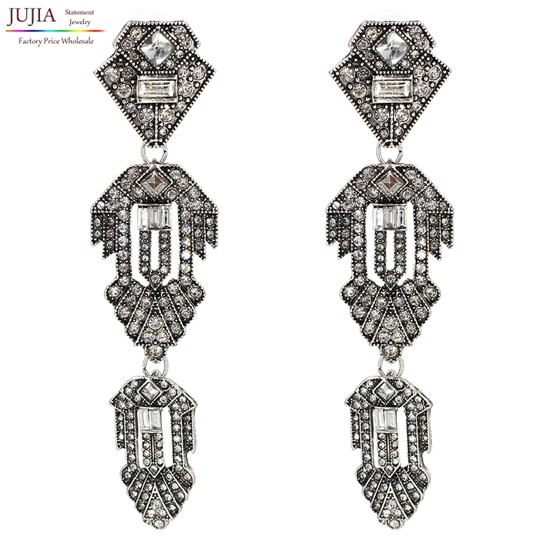 Новое поступление модные женские заявление Кристалл Длинные Серьги для женщин Lady Нарядная, для девочек старинный серьгу цена завода