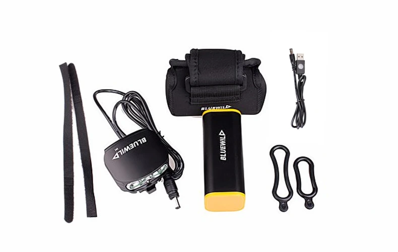 Flash Deal BLUEWILD M1 Waterproof Bicycle Light CREE T6 XM-L2 LED 2000 lumen Cycling Lamp Bike Light 10400mAh Power Bank Charge for iPhone 19