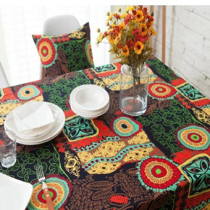 

Home textile Bohemian Mediterranean linen square meal cotton linen tablecloth tea table cloth tablecloth cover cloth