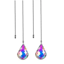 H& D Кристалл Потолочный вентилятор тяга цепи Висячие 76 мм Подвески с призмой, упаковка из 2(AB-Gourd