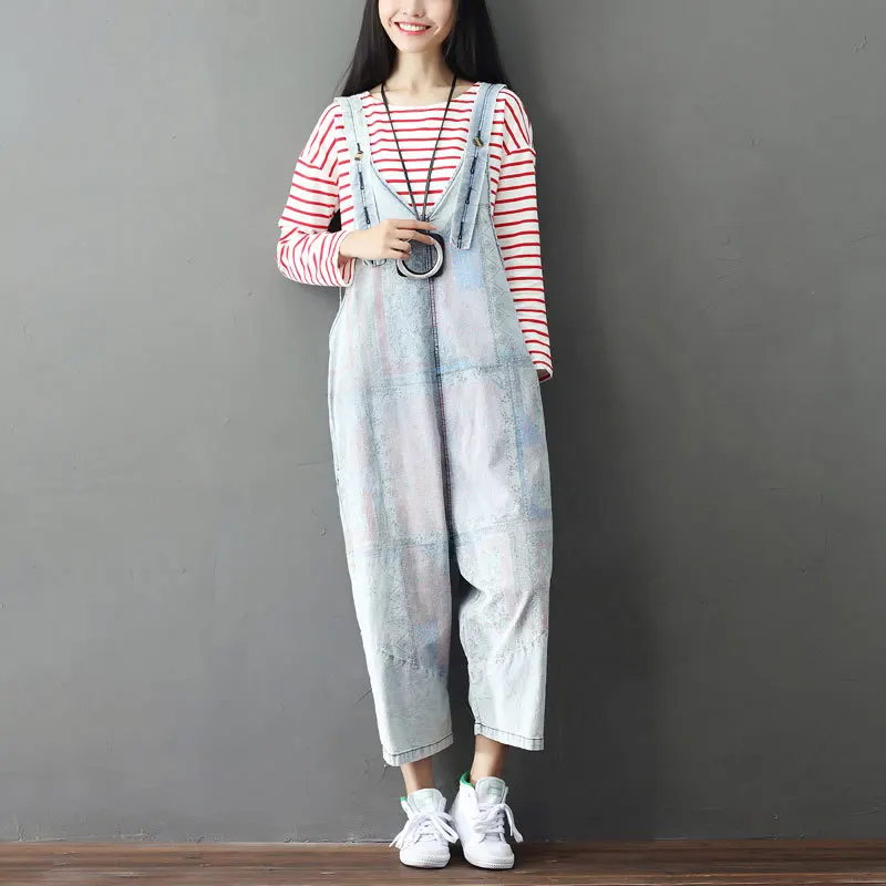 

Denim Jumpsuit Streetwear Vintage 2018 Spring Plus Size Elegant Overalls for Women Jeans Woman Leotard Macacao Combinaison Femme