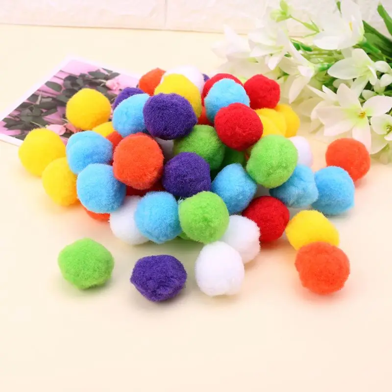 

100Pcs Colorful felt balls Soft Round Fluffy Craft PomPoms Ball Mixed Color Pom Poms 40mm DIY Crafts DIY Dolls Accessories