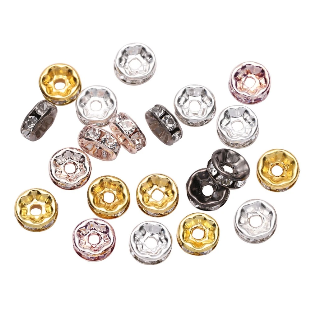 DIY Jewelry Accessories charm Loose Spacer Beads with beautiful Rhinestone