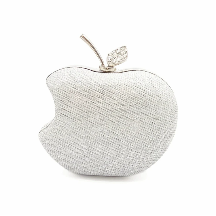 DOYUTIG женская форма хрустального яблока вечерняя сумка женский роскошный клатч Сумки свадебные алмазные бисерные стразы вечерние сумки A176 - Цвет: White