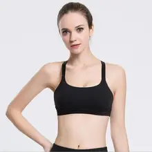 Пикантные Для женщин спортивный бюстгальтер топы Push Up нижнее белье с подкладками Спортзал Фитнес Бег леди Soutien ущелье спортивная одежда