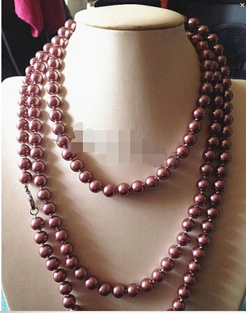 

Free shipping >>>>>8mm AAA champagne South Sea Shell Pearl Necklace 48