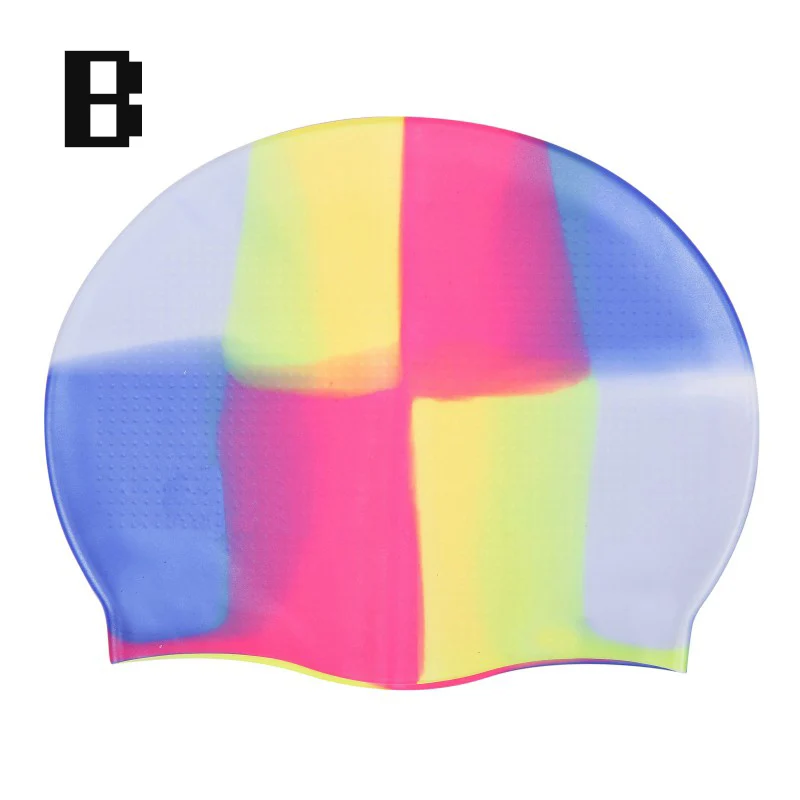 Эластичная Водонепроницаемая силиконовая кепка для защиты ушей с длинными волосами, спортивная шапка для бассейна, шапка для плавания, свободный размер для мужчин и женщин, для взрослых