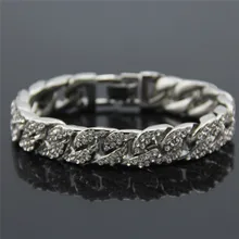 6/7/8/9 дюймов Майами кубинский браслет для Для мужчин золотого цвета в стиле «хип-хоп» браслет со стразами ограненные Стразы Cz, реперские кепки браслет Для женщин ювелирные изделия