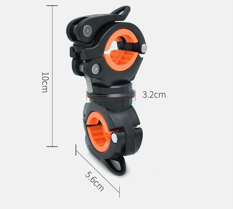 Perfect 360 Degree Rotation Cycling Bike Bicycle Flashlight Torch Mount LED Head Front Light Holder Clip Bicycle Accessories 4 Colors 2